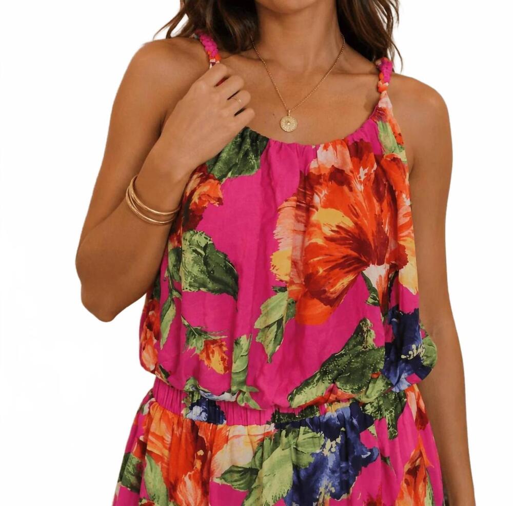 NEW SKIES ARE BLUE island bloom crop top in magenta